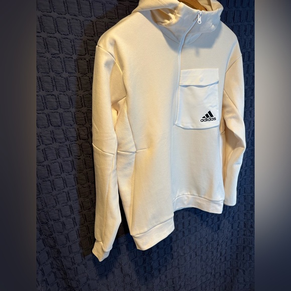 NWT! Adidas Designed for Gameday Hoodie Men Size M HN0408 Wonder White - Picture 9 of 16